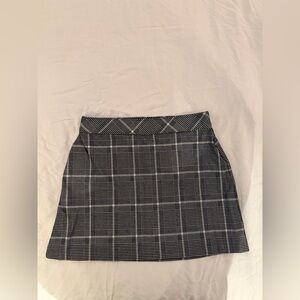 SPANX Black and White Checkered Mini Skirt